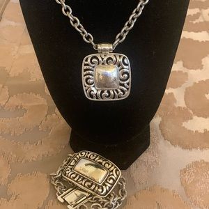 Brighton Hammered Metal Necklace and Bracelet